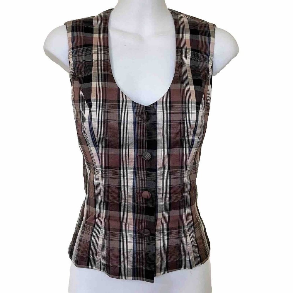 Hobby Horse Clothing Co Plaid Dupioni Silk Equestrian Waistcoat Fitted Vest